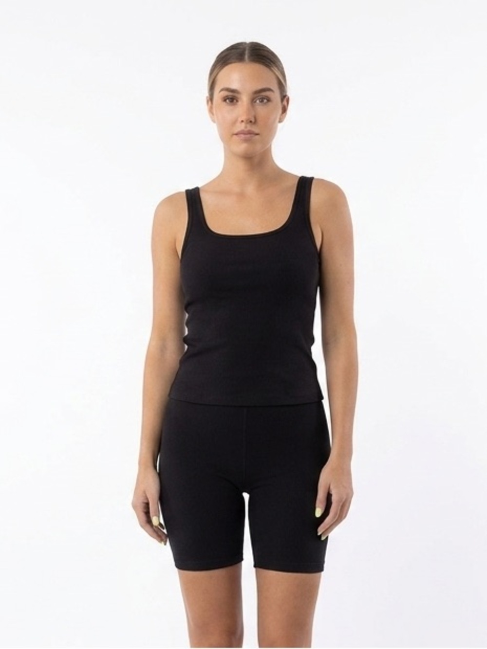 Calvin Klein Black Ribbed Bike Shorts High Waisted Yoga Athletic Lounge, Size S